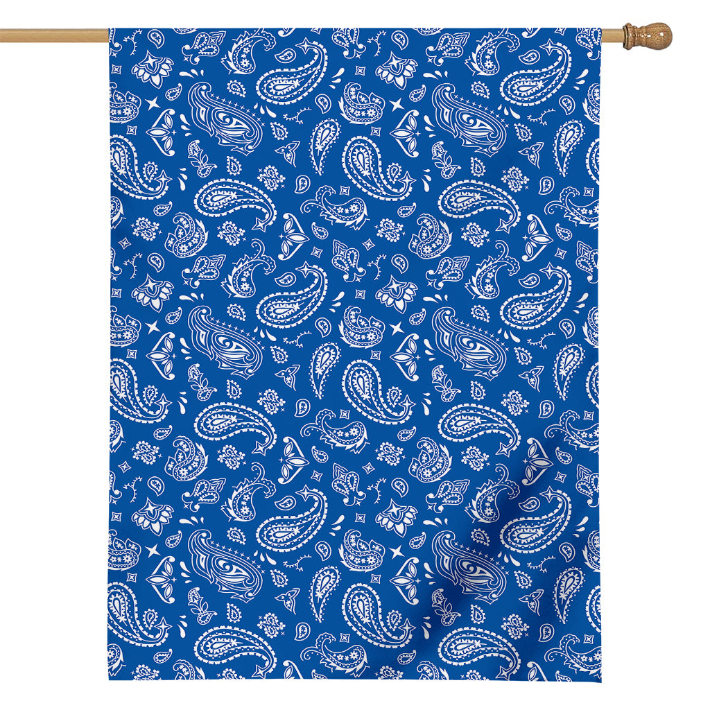 Blue Paisley Bandana Pattern Print House Flag