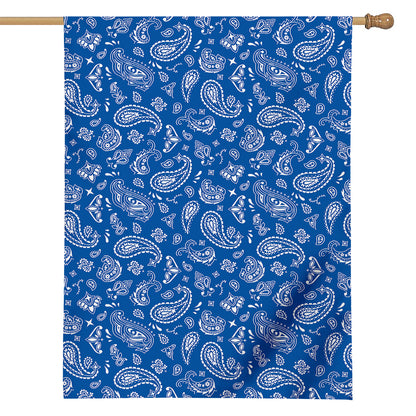 Blue Paisley Bandana Pattern Print House Flag