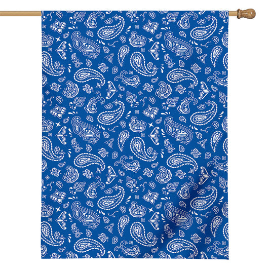 Blue Paisley Bandana Pattern Print House Flag