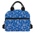 Blue Paisley Bandana Pattern Print Insulated Lunch Bag