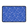 Blue Paisley Bandana Pattern Print Kitchen Mat