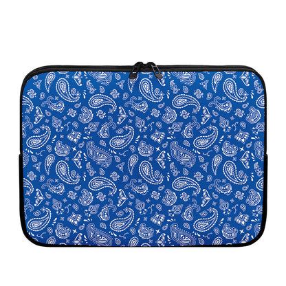 Blue Paisley Bandana Pattern Print Laptop Sleeve