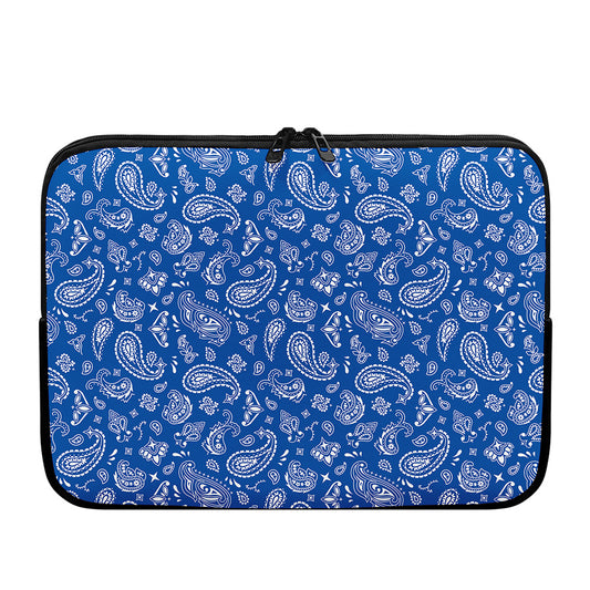 Blue Paisley Bandana Pattern Print Laptop Sleeve