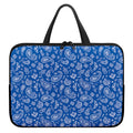 Blue Paisley Bandana Pattern Print Laptop Sleeve With Handle
