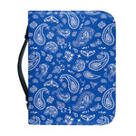 Blue Paisley Bandana Pattern Print Leather Bible Cover