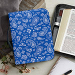 Blue Paisley Bandana Pattern Print Leather Bible Cover