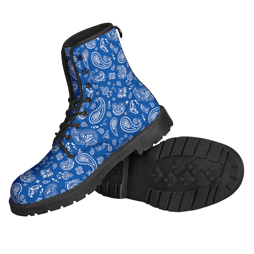 Blue Paisley Bandana Pattern Print Backpack
