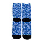 Blue Paisley Bandana Pattern Print Long Socks