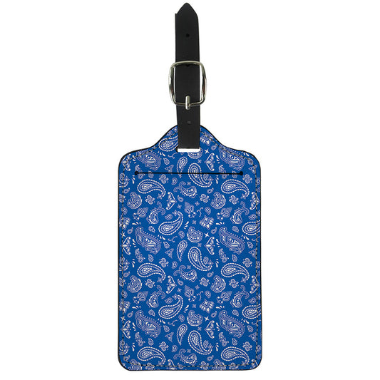 Blue Paisley Bandana Pattern Print Luggage Tag