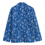 Blue Paisley Bandana Pattern Print Men's Blazer