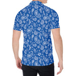 Blue Paisley Bandana Pattern Print Men's Shirt