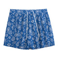 Blue Paisley Bandana Pattern Print Mesh Shorts