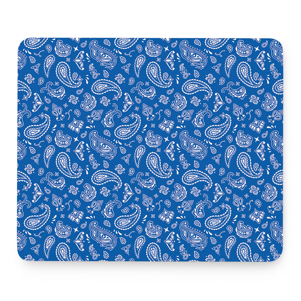 Blue Paisley Bandana Pattern Print Mouse Pad