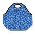 Blue Paisley Bandana Pattern Print Neoprene Lunch Bag