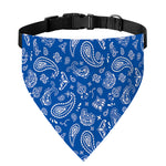 Blue Paisley Bandana Pattern Print Over The Collar Dog Bandana