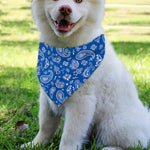 Blue Paisley Bandana Pattern Print Over The Collar Dog Bandana