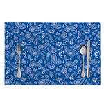 Blue Paisley Bandana Pattern Print Placemat