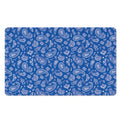 Blue Paisley Bandana Pattern Print Polyester Doormat