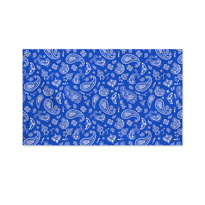 Blue Paisley Bandana Pattern Print Polyester Flag