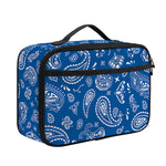 Blue Paisley Bandana Pattern Print Portable Lunch Bag