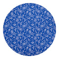 Blue Paisley Bandana Pattern Print Round Blanket