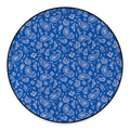 Blue Paisley Bandana Pattern Print Round Floor Mat