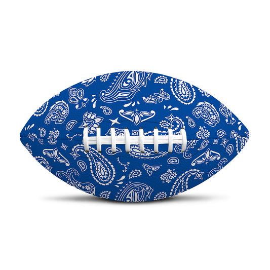 Blue Paisley Bandana Pattern Print Rugby Ball