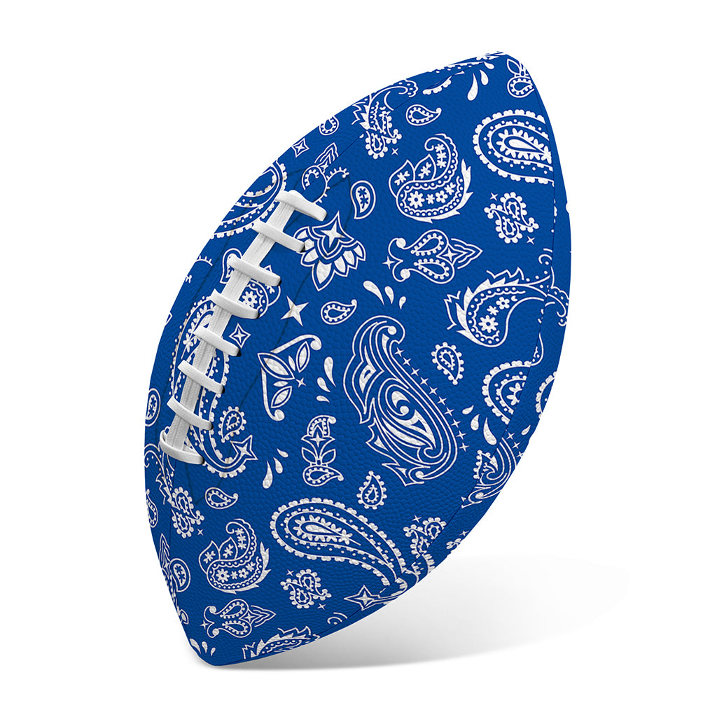 Blue Paisley Bandana Pattern Print Rugby Ball