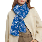 Blue Paisley Bandana Pattern Print Scarf