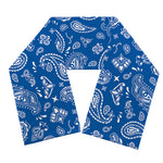 Blue Paisley Bandana Pattern Print Scarf