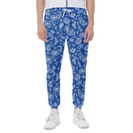 Blue Paisley Bandana Pattern Print Scuba Joggers