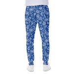 Blue Paisley Bandana Pattern Print Scuba Joggers