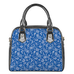 Blue Paisley Bandana Pattern Print Shoulder Handbag