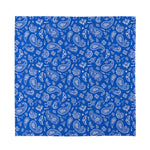 Blue Paisley Bandana Pattern Print Silk Bandana