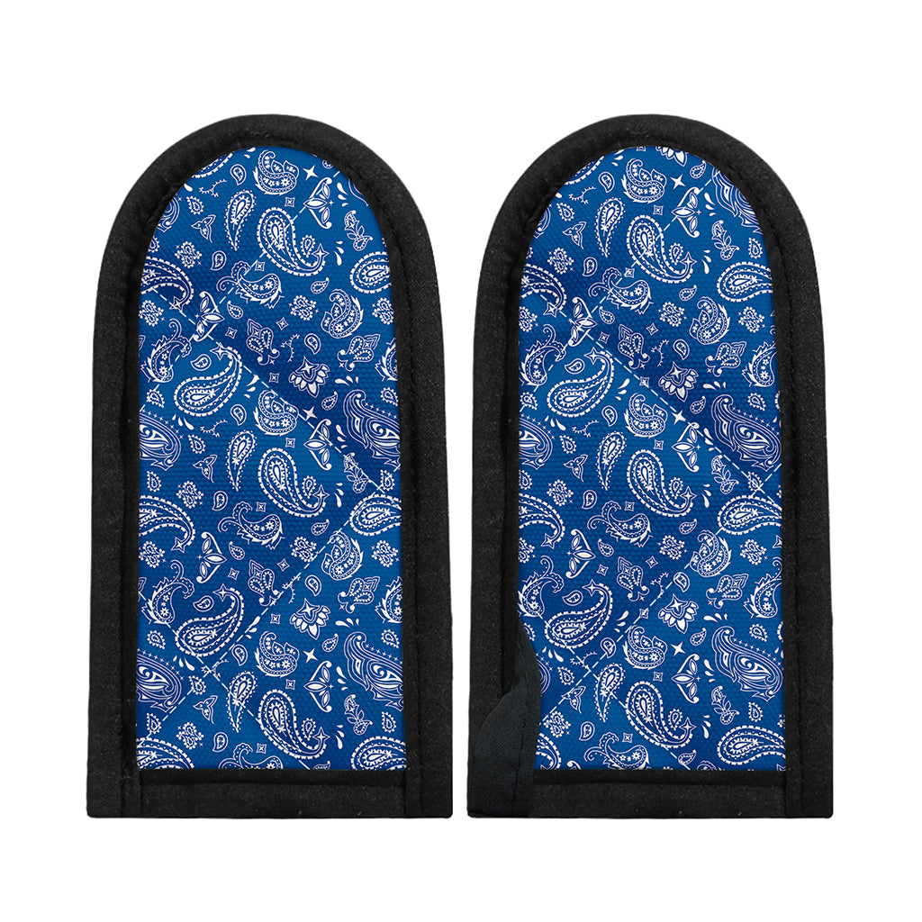 Blue Paisley Bandana Pattern Print Skillet Handle Cover