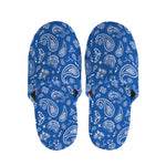 Blue Paisley Bandana Pattern Print Slippers