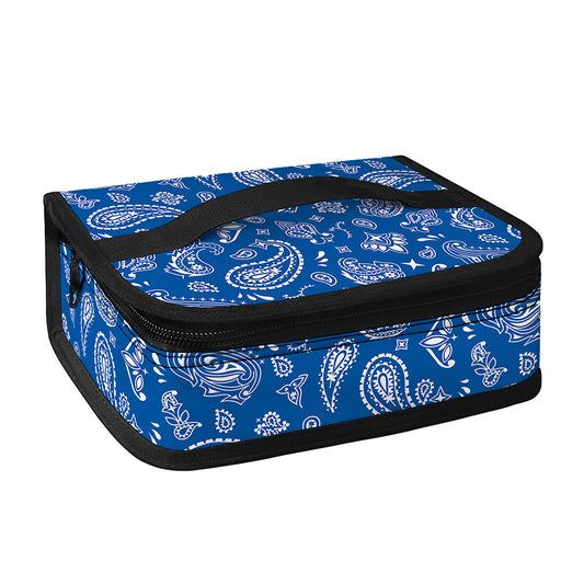 Blue Paisley Bandana Pattern Print Small Lunch Bag