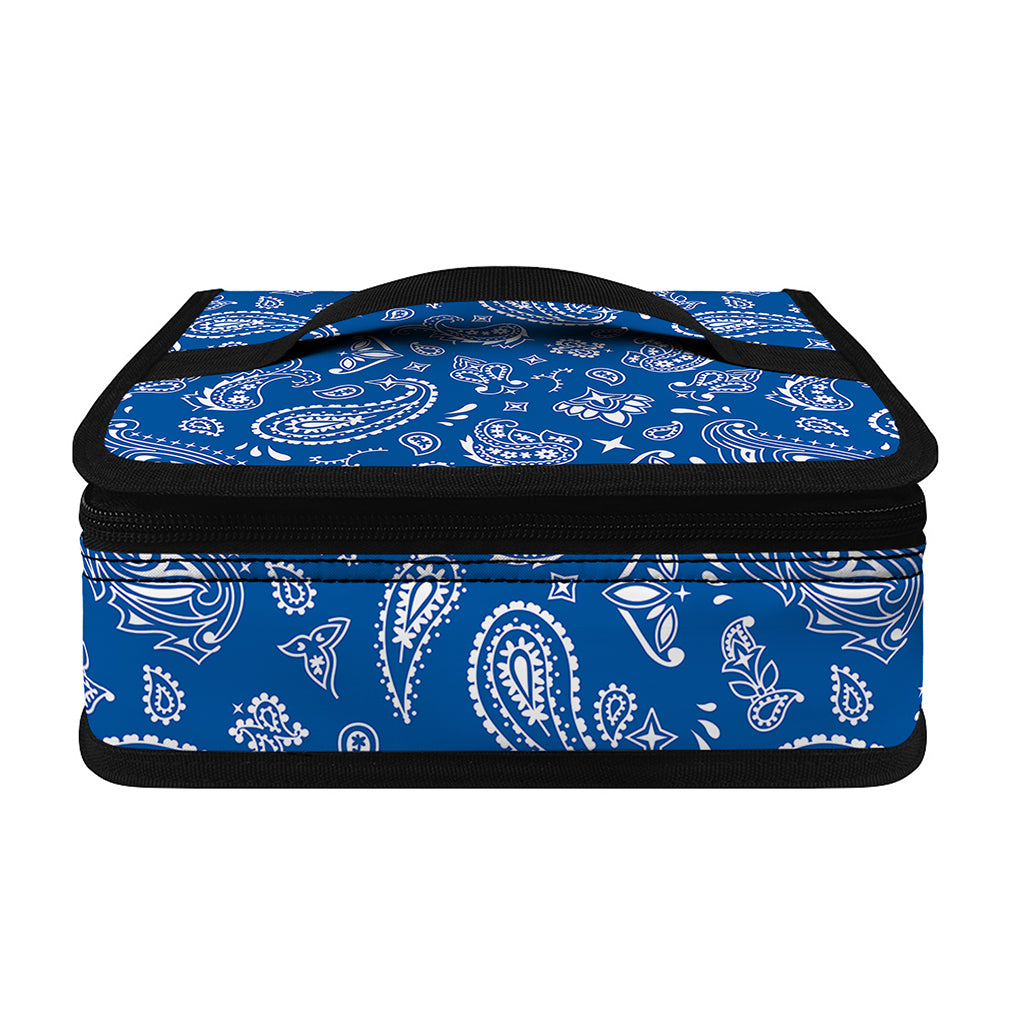 Blue Paisley Bandana Pattern Print Small Lunch Bag