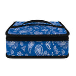 Blue Paisley Bandana Pattern Print Small Lunch Bag