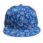 Blue Paisley Bandana Pattern Print Snapback Cap