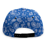 Blue Paisley Bandana Pattern Print Snapback Cap