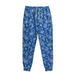 Blue Paisley Bandana Pattern Print Sweatpants