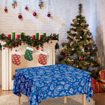 Blue Paisley Bandana Pattern Print Tablecloth