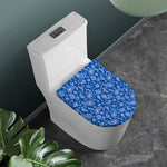 Blue Paisley Bandana Pattern Print Toilet Lid Cover