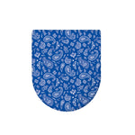 Blue Paisley Bandana Pattern Print Toilet Lid Cover