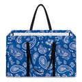 Blue Paisley Bandana Pattern Print Utility Tote Bag