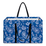 Blue Paisley Bandana Pattern Print Utility Tote Bag