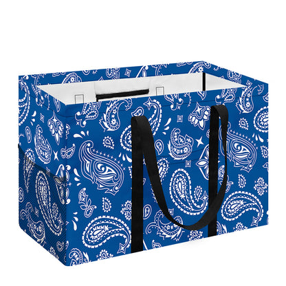 Blue Paisley Bandana Pattern Print Utility Tote Bag
