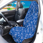 Blue Paisley Bandana Pattern Print Waterproof Car Seat Cover