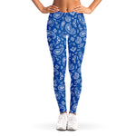 Blue Paisley Bandana Pattern Print Women's Leggings